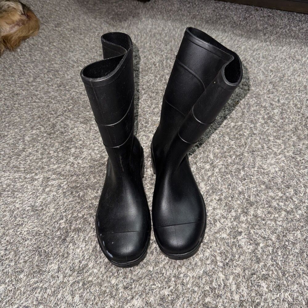 Rubber Boots Mens 6 Womens 8 Black Rain Mud Farm Garden Waterproof Made In USA